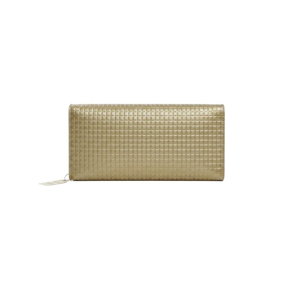 Handbag Republic Wallet Womens OS Gold NWT Metallic Leather Grid Clutch WA-0011